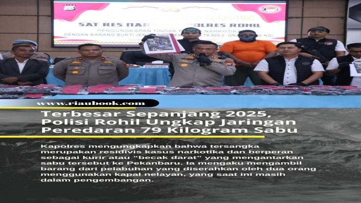 Terbesar Sepanjang 2025, Polisi Rohil Ungkap Jaringan Peredaran 79 Kilogram Sabu