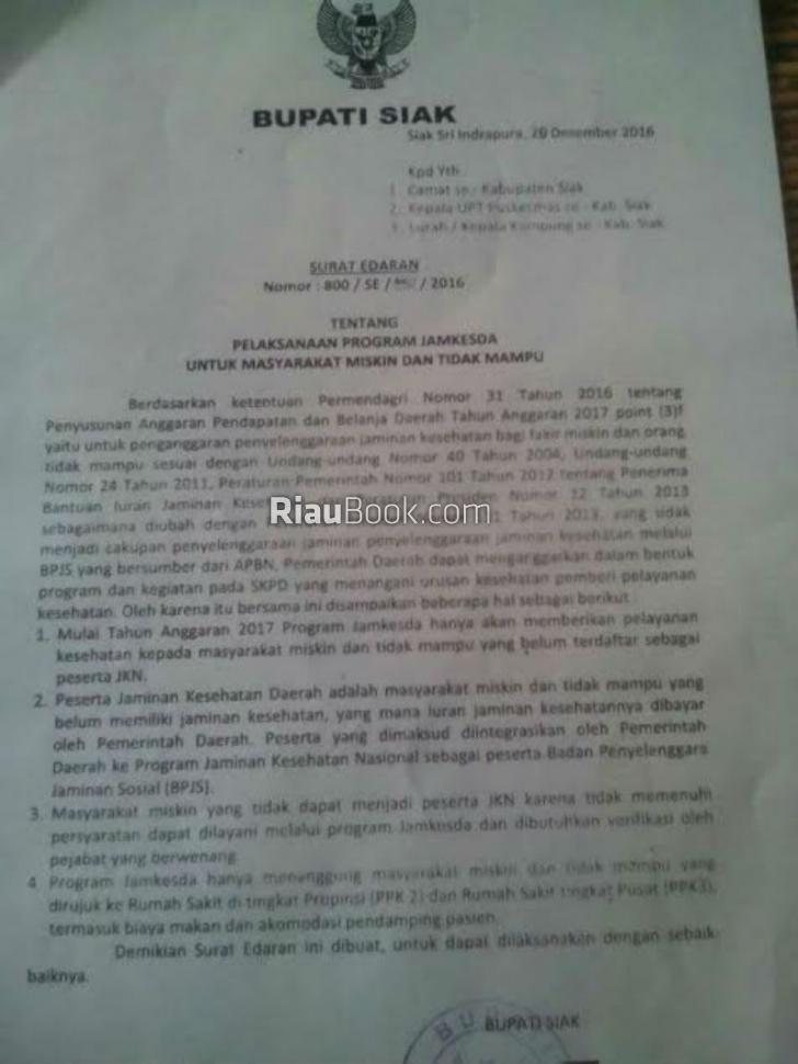 Pengobatan Gratis di Siak Lebih Ketat, Bawa KTP dan KK Tidak Berlaku Lagi