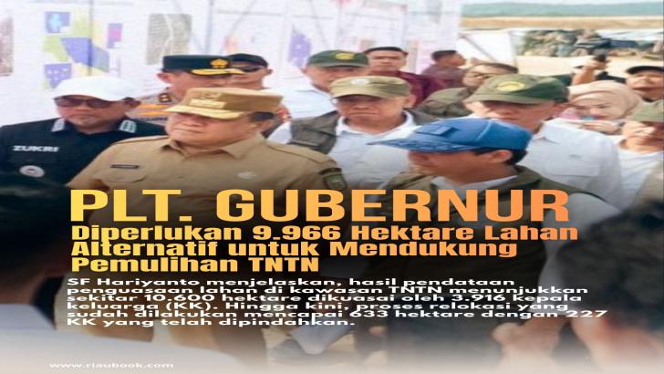 Plt Gubernur: Diperlukan 9.966 Hektare Lahan Alternatif untuk Mendukung Pemulihan TNTN