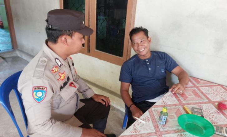 Bhabin Polsek Bunut Blusukan ke Masyarakat Desa, Sampaikan Pesan Kamtibmas