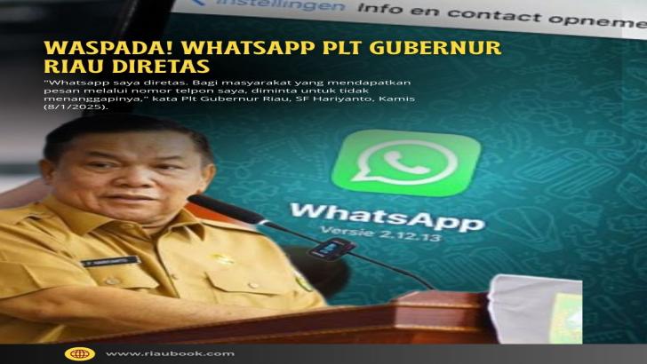 Waspada! WhatsApp Plt Gubernur Riau Diretas