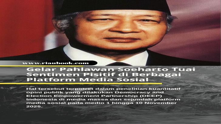 Gelar Pahlawan Soeharto Tuai Sentimen Pisitif di Berbagai Platform Media Sosial