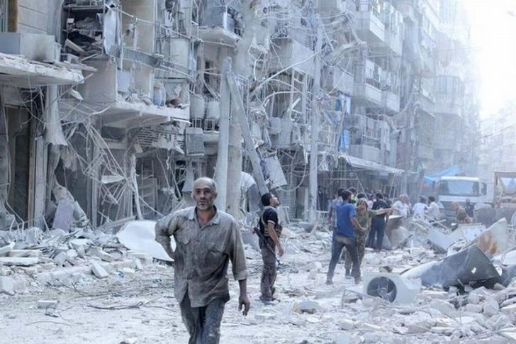 Aleppo Kembali Dihujani Roket Jet-jet Rusia, Puluhan Orang Tewas dan Belasan Terkubur di Balik Reruntuhan Bangunan