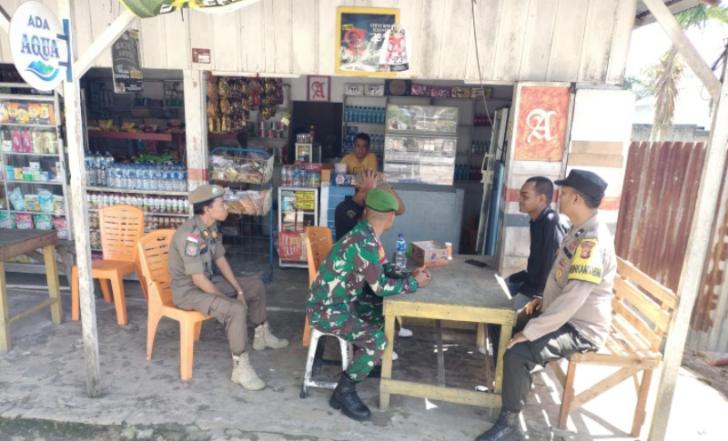 Polsek Pangkalan Kerinci Gelar Patroli Sinergitas Menjaga Keamanan Pemilu