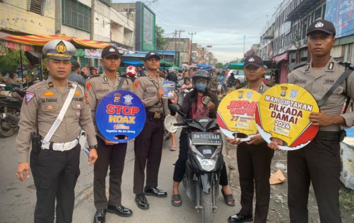 Satlantas Polresta Pekanbaru Bawa Pesan Keselamatan Berkendara, Pilkada Damai dan Gembira