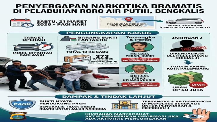 Polisi Sergap Ayla di Pelabuhan Roro, 13 Kg Sabu dan Ratusan Narkotika Cair Gagal Edar