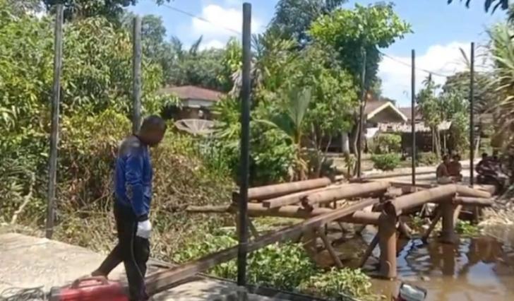 Pengerjaan Pembangunan Jembatan Presisi Desa Pangkalan Terap Dikebut