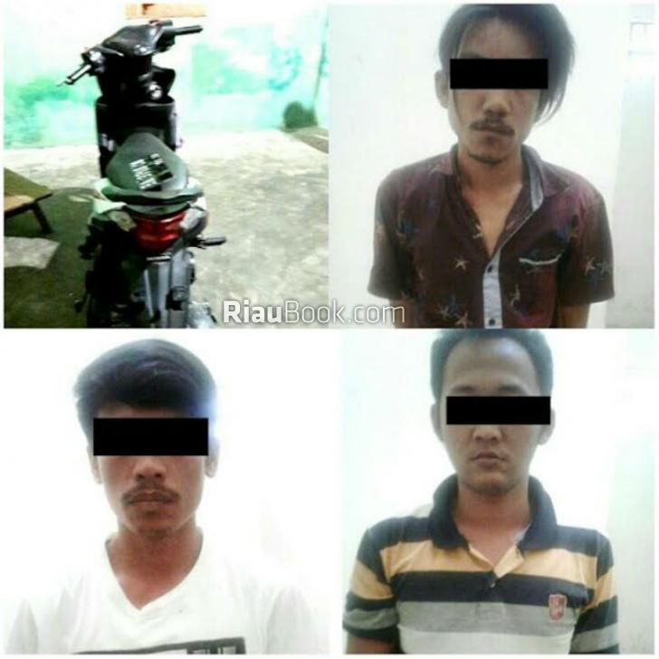 Gelapkan Sepeda Motor, Tiga Sekawan di Kampar Diringkus Polisi