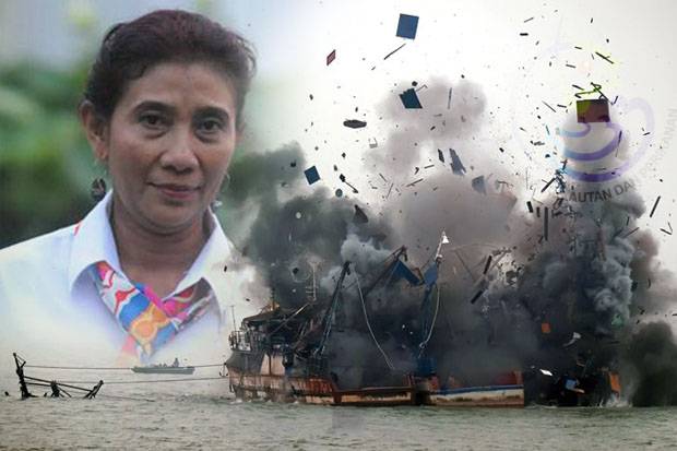 Bertepatan di HUT RI ke-71, Menteri Susi Kembali Tenggelamkan 60 Kapal Ikan Ilegal