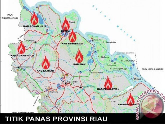 Di Riau, Terpantau Tujuh Titik Panas