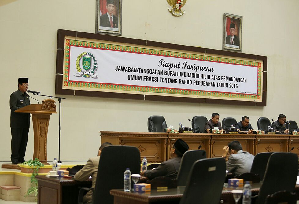 DPRD Inhil Gelar Rapat Paripurna Tanggapan Bupati Inhil Terhadap Pemandangan Fraksi Partai