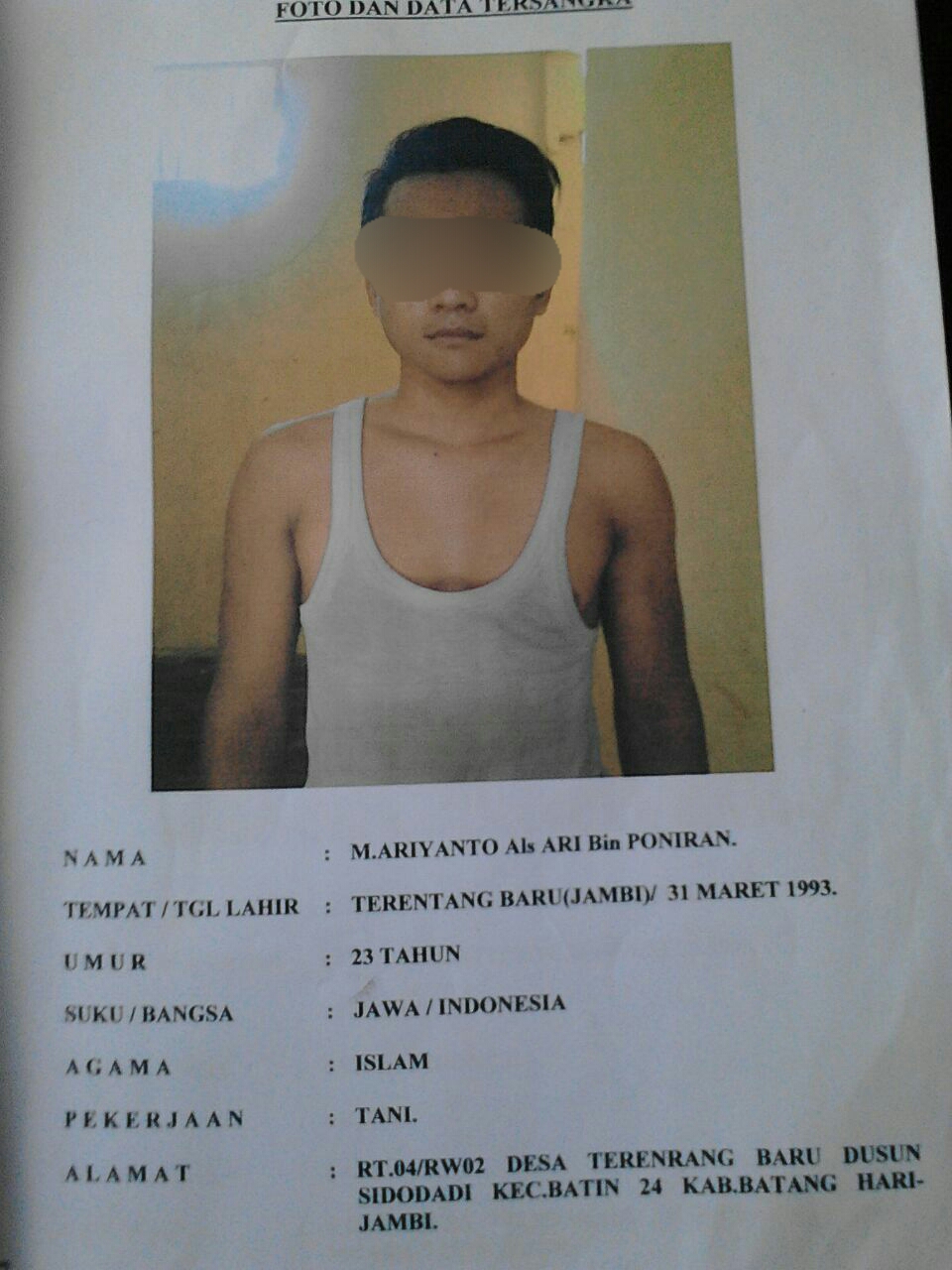 Lari ke Pulau Jawa, Tahan Polsek Kemuning Inhil Kembali Dibekuk Petugas