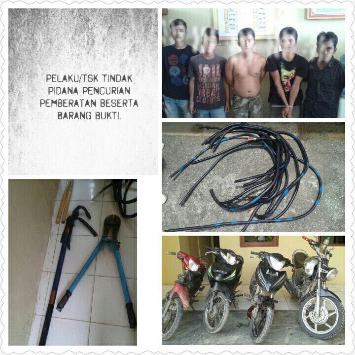 Polisi Bekuk Lima Orang Maling Kabel Listrik