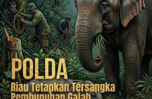 Polda Riau Tetapkan Tersangka Pembunuhan Gajah Penghuni TNTN
