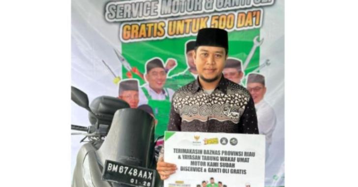 Baznas Mengadakan Layanan Servis Motor Gratis, Khusus untuk Ratusan Da'i di Pekanbaru