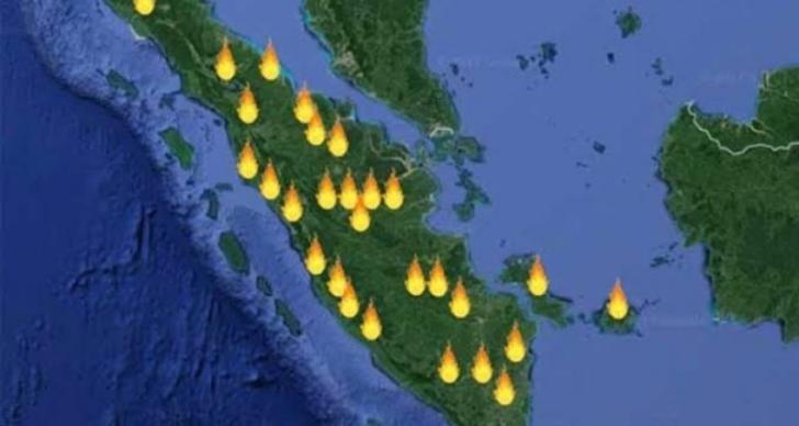 Satelite Deteksi 609 'Hotspot' Sumatera, di Riau Ada 10