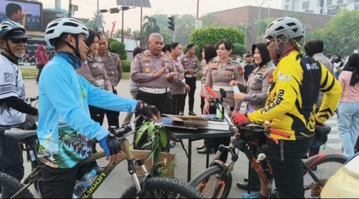 Polantas Kampanyekan Keselamatan Lalu Lintas di Area CFD Pekanbaru