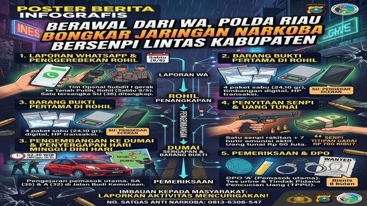 Berawal dari Laporan WhatsApp, Polda Riau Bongkar Jaringan Narkoba Bersenpi: Uang Rp50 Juta dan Sabu Disita!