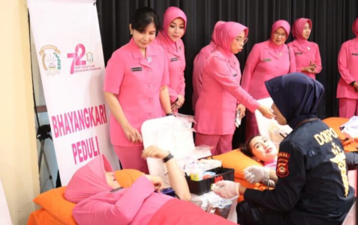 Polda Sumsel Menggelar Bhakti Kesehatan Donor Darah