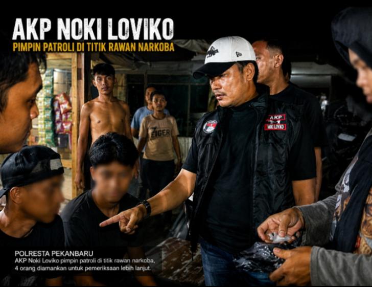 Polresta Pekanbaru Patroli di Titik Rawan Narkoba, 4 Orang Diamankan