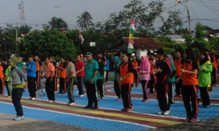 Senam Aerobik Rutin Polres Meranti, Said Hasyim Ngaku Tertarik