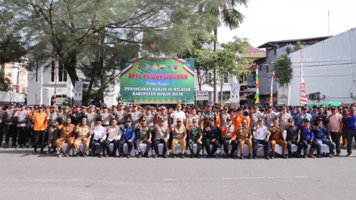 Musim Hujan, Kapolres Rohil Pimpin Apel Kesiapsiagaan Dalam Menghadapi Potensi Bencana Banjir