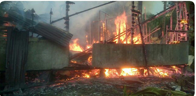 2 Hari Ditinggal Kosong, Rumah di Inhil Ludes Dilahap Api
