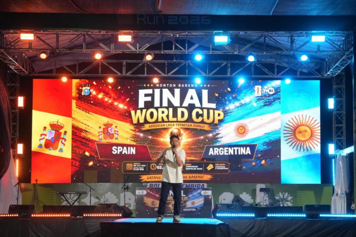 Nobar Final Piala Dunia 2026 di Mapolda Riau Meriah, Hiburan, Stand Up Comedy hingga Doorprize Warnai Acara