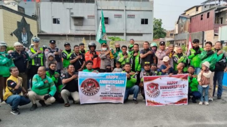 Anniversary ke-5 Domte Community, Polsek Binawidya Pekanbaru Perkuat Silaturahmi dan Sinergi Bersama Ojol