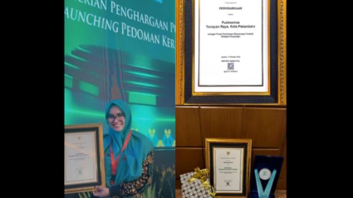 Puskesmas Tenayan Raya Dapat Penghargaan Terbaik 1 di Indonesia