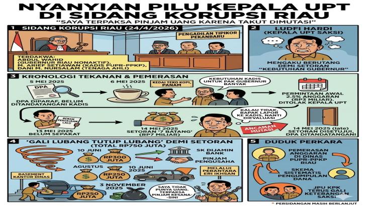 Nyanyian Pilu Kepala UPT di Sidang Korupsi Gubernur Riau: 