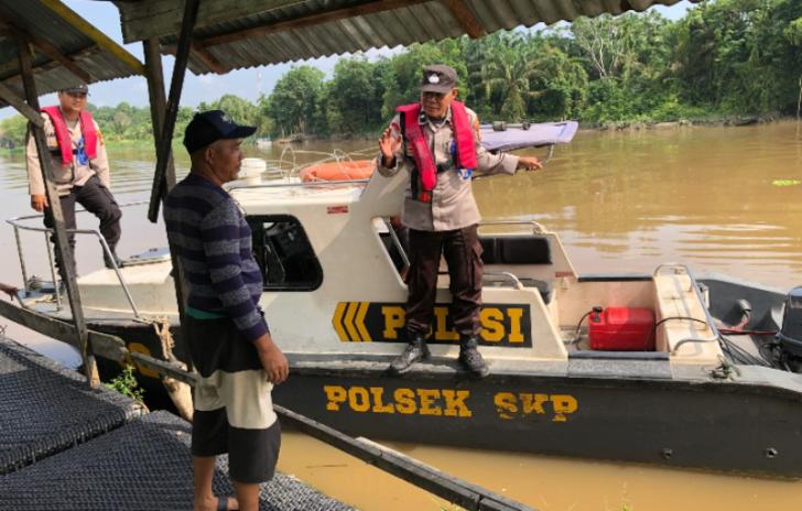 Polsek Kawasan Pelabuhan Intensif Patroli Kamtibmas Disepanjang Sungai Siak