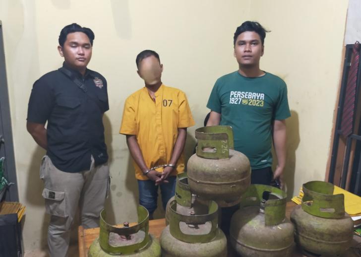 Unit Reskrim Polsek Kandis Bekuk Pelaku Pencurian Motor dan Tabung Gas di Jambai Makmur