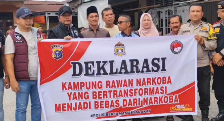 Polresta Pekanbaru Bersama Tokoh Masyarakat Deklarasi Bersama Wujudkan Lingkungan Bersih Narkoba