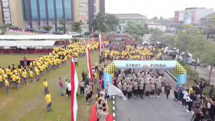 Meriahkan Hari Bhayangkara ke 78, Polda Riau Gelar Olahraga Bersama