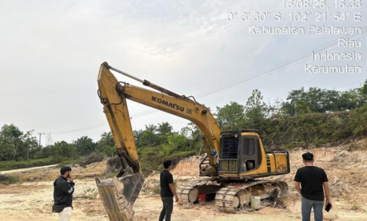 Polres Pelalawan Sita Alat Berat Terkait Galian C Ilegal