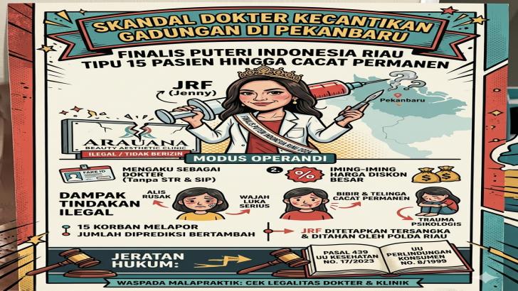 Skandal 'Dokter' Gadungan di Pekanbaru: Eks Finalis Puteri Indonesia Riau Tipu Belasan Pasien Hingga Cacat Permanen