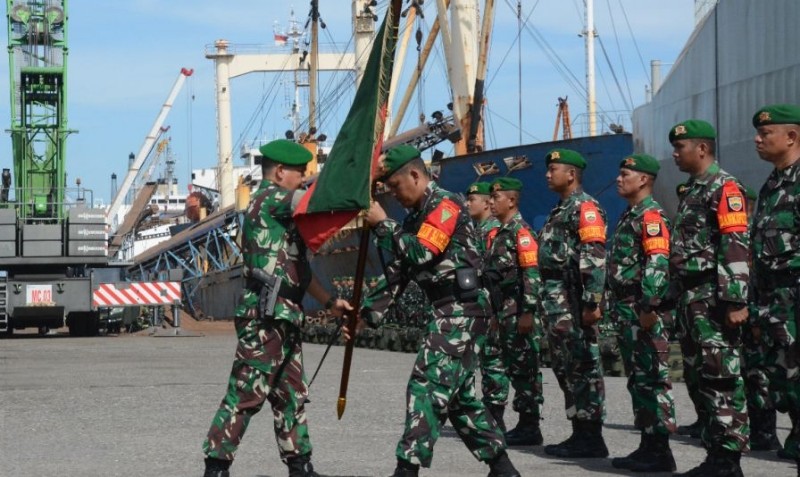 450 Prajurit TNI Riau Berangkat ke Papua Lewat Dumai