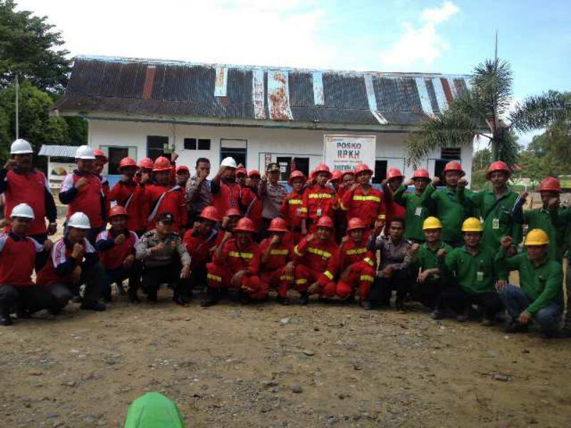 Apel Siaga Karlahut Polsek Pangkalan Kuras Libatkan PT Arara Abadi Dan Masyarakat Peduli Asap Desa Kesuma