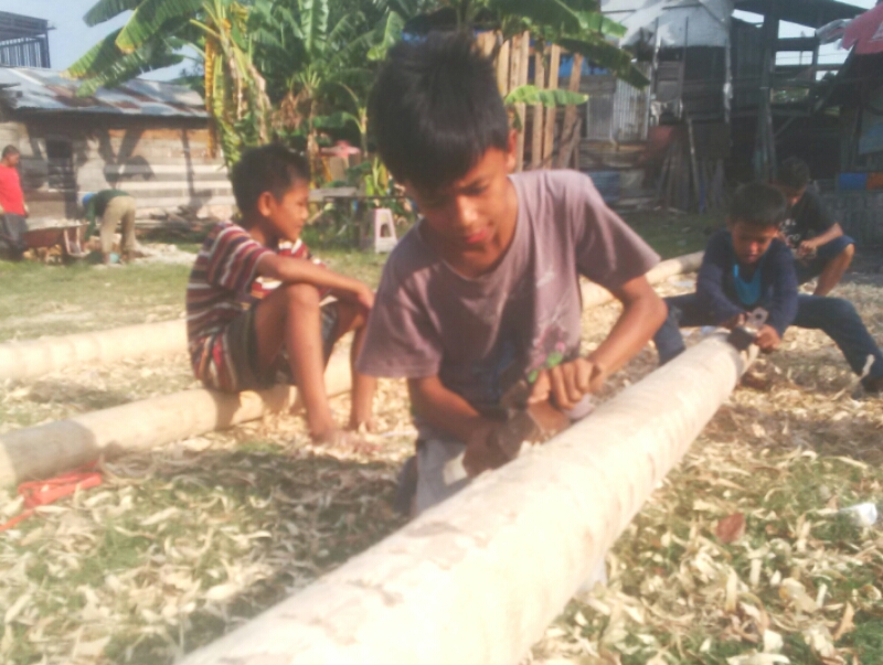 Empat Batang Pinang Disiapkan IPTI Dumai untuk Memeriahkan HUT Kemerdekaan RI Ke 71