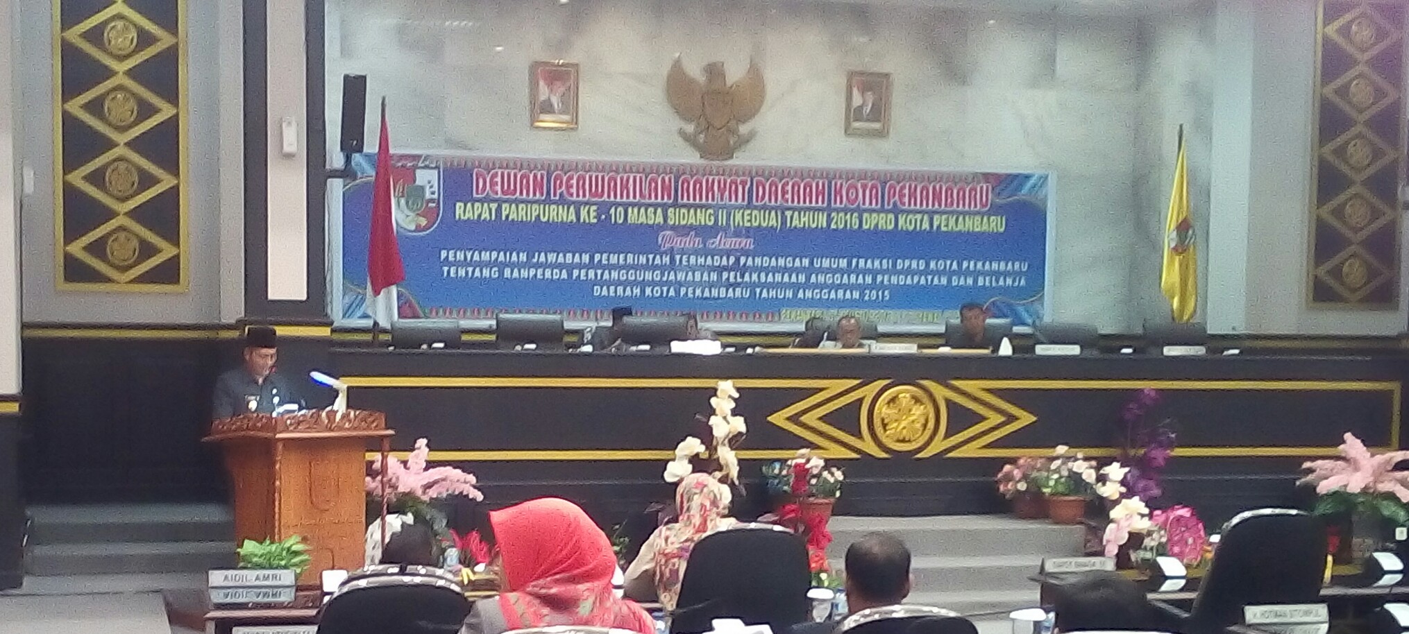 Jawaban Pemko Dari Pandangan Fraksi DPRD Tentang Pelaksanaan APBD Kota Pekanbaru Tahun 2015