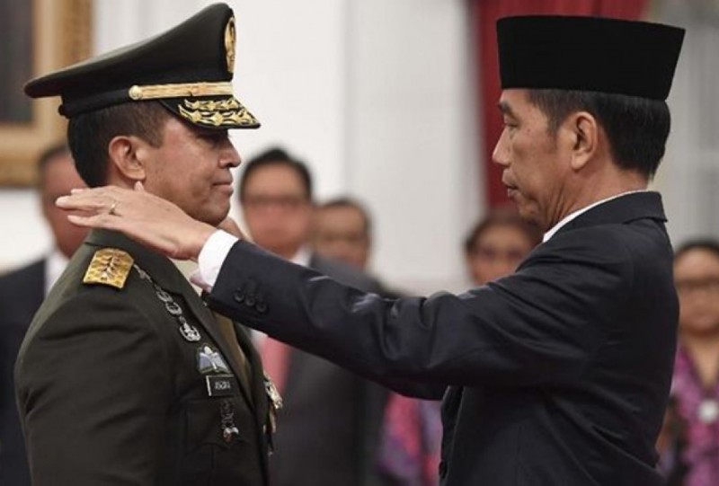 Jenderal Andika Perkasa Dampingi Jokowi Shalat Idul Adha